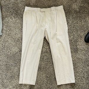 Gray and White Seersucker Pants